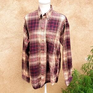 Vintage Burberry London Caxston check  checkered plaid button down dress shirt